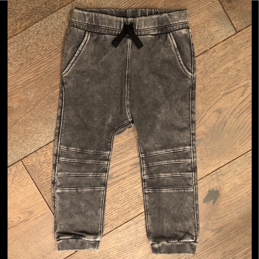 NWT Gray Toddler Moto Cotton Pants - Size 1 1/2 -2